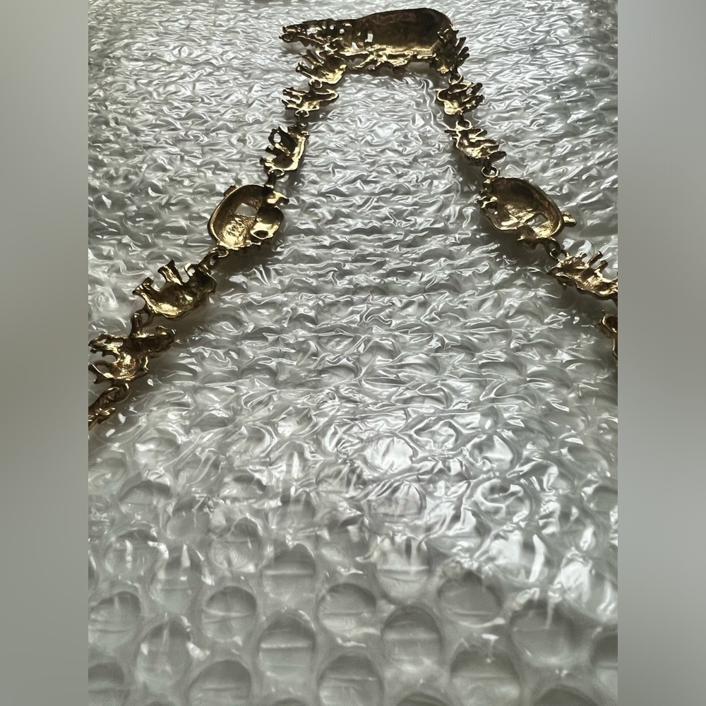 Vintage Plated Noah's Ark Charm Necklace 90s vtg animals ark Christian cross - Picture 8 of 16